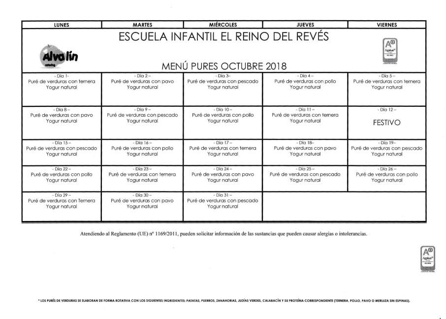menu octubre pures
